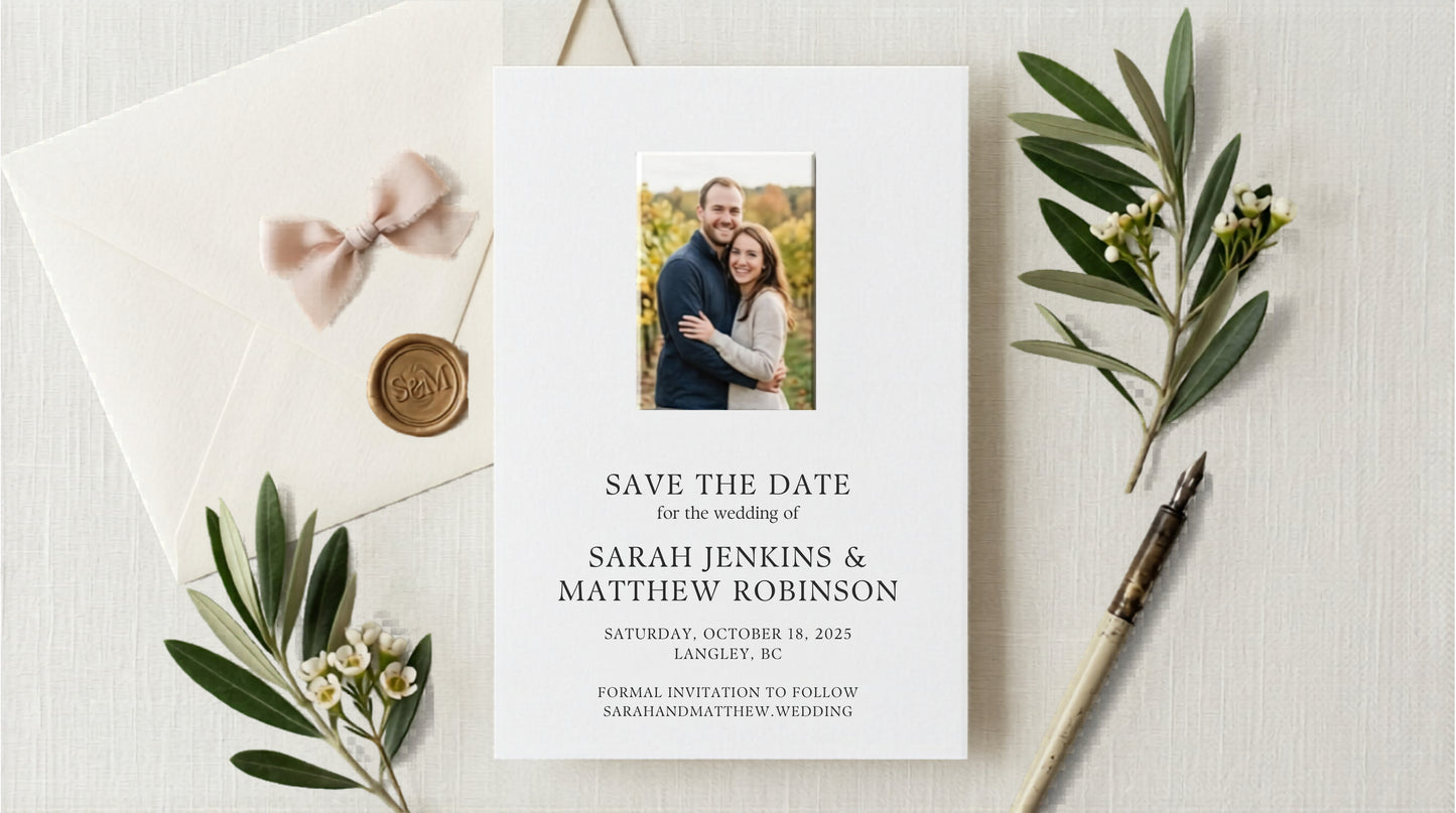 Save the Date Magnet + Card | Custom Photo | Canadian Made